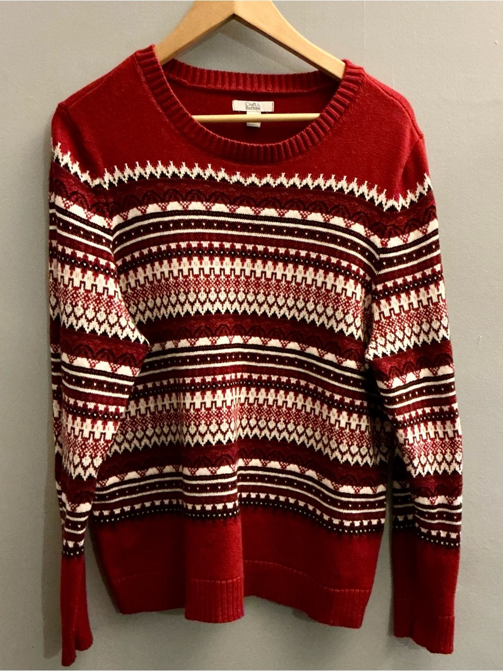 Croft & Barrow XXL Red Fair Isle Nordic Print Pullover Sweater